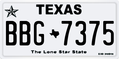 TX license plate BBG7375