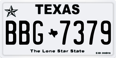 TX license plate BBG7379