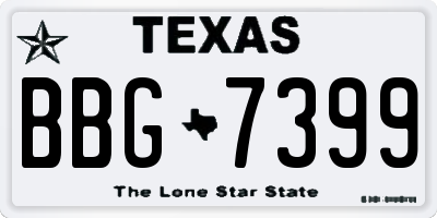 TX license plate BBG7399