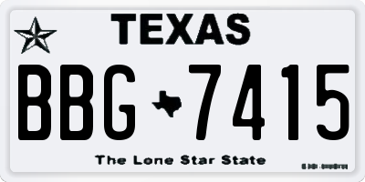 TX license plate BBG7415