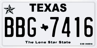 TX license plate BBG7416