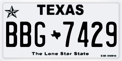 TX license plate BBG7429