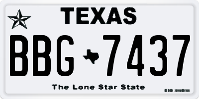 TX license plate BBG7437