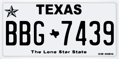 TX license plate BBG7439