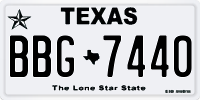 TX license plate BBG7440
