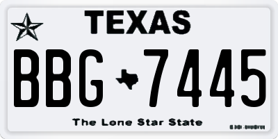 TX license plate BBG7445