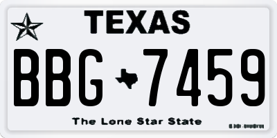 TX license plate BBG7459