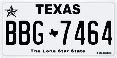 TX license plate BBG7464