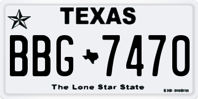 TX license plate BBG7470