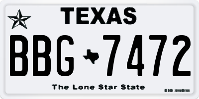 TX license plate BBG7472