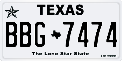 TX license plate BBG7474