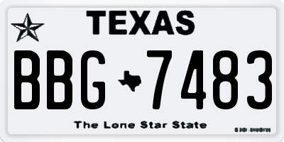 TX license plate BBG7483