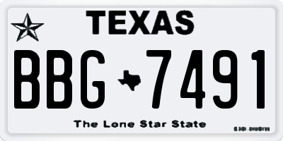 TX license plate BBG7491