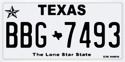 TX license plate BBG7493