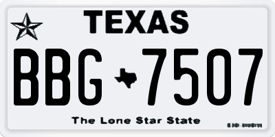 TX license plate BBG7507