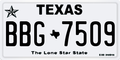 TX license plate BBG7509