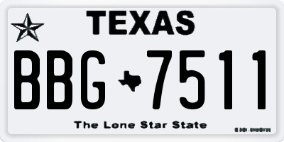 TX license plate BBG7511