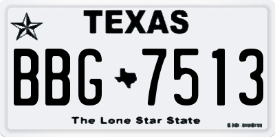 TX license plate BBG7513