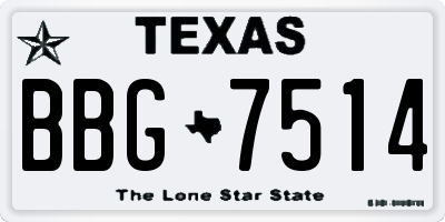 TX license plate BBG7514