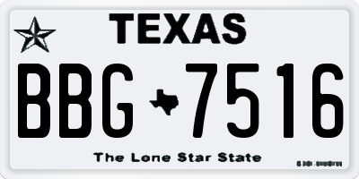 TX license plate BBG7516