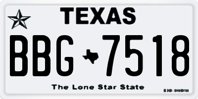 TX license plate BBG7518