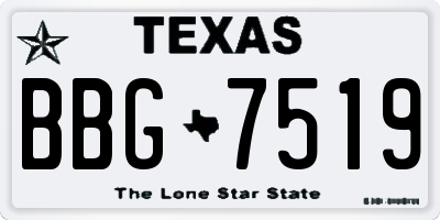 TX license plate BBG7519