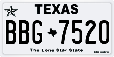 TX license plate BBG7520