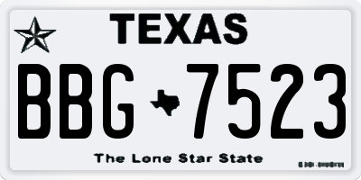 TX license plate BBG7523