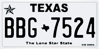 TX license plate BBG7524