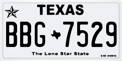 TX license plate BBG7529