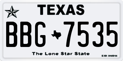 TX license plate BBG7535