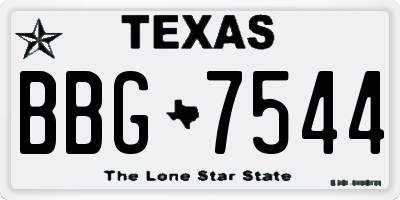 TX license plate BBG7544
