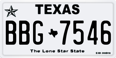 TX license plate BBG7546