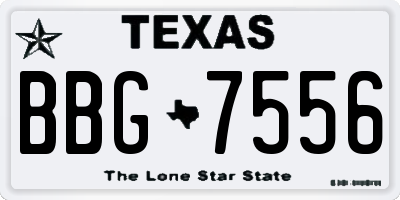 TX license plate BBG7556