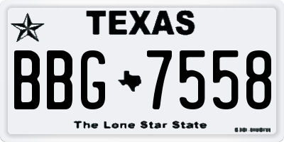 TX license plate BBG7558