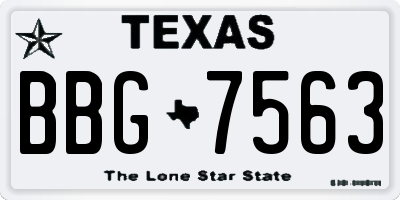 TX license plate BBG7563