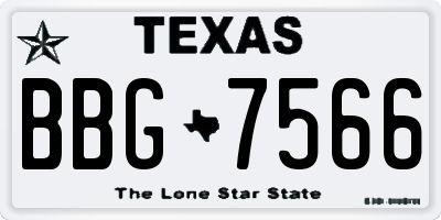 TX license plate BBG7566