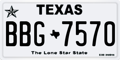 TX license plate BBG7570