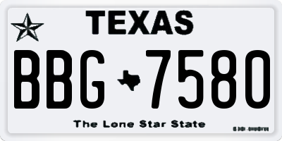 TX license plate BBG7580