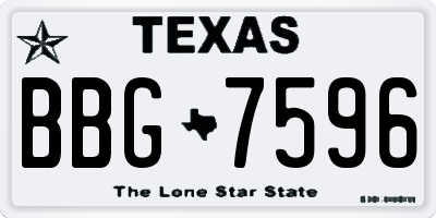 TX license plate BBG7596