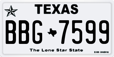 TX license plate BBG7599