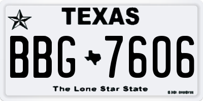 TX license plate BBG7606