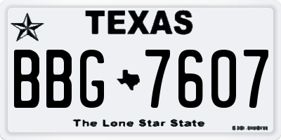 TX license plate BBG7607