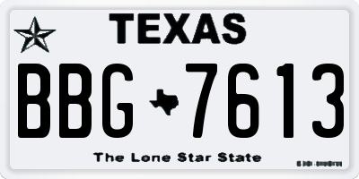 TX license plate BBG7613