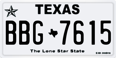 TX license plate BBG7615