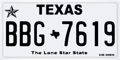 TX license plate BBG7619