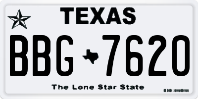 TX license plate BBG7620