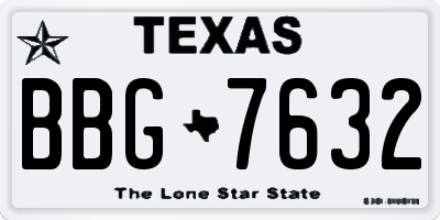 TX license plate BBG7632