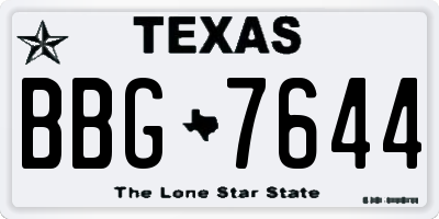 TX license plate BBG7644