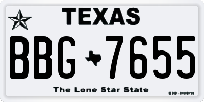 TX license plate BBG7655